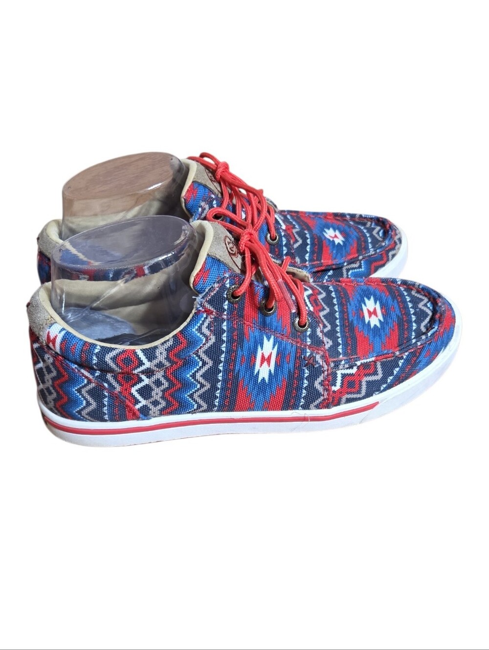 Twisted X Hooey Loper casual shoes distinct red Aztec print Womens Size 7.5M